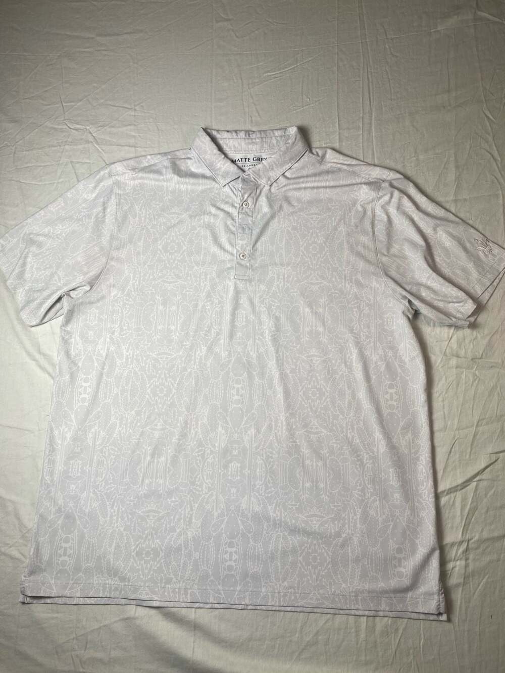 Matte Grey Roswell Performance Polo Shirt with Cactus Print XXL (0074)
